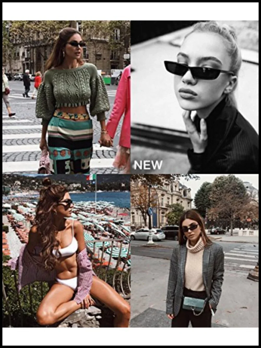 UV400 Metal Frame Square Sunglasses for Women